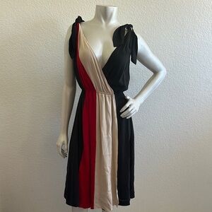 L.A.M.B.  Contrast Silk Wrap Dress